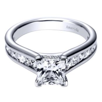 18K White Gold 0.75 ct Diamond Straight Engagement Ring Setting ER6150W84JJ