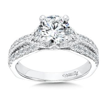 Engagement Ring With Side Stones in 14K White Gold with Platinum Head (0.43ct. tw.) /CR521W