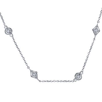 0.22 ct - Necklace
 14k White Gold Diamond Diamond By The Yard /NK1132-18W45JJ-IGCD