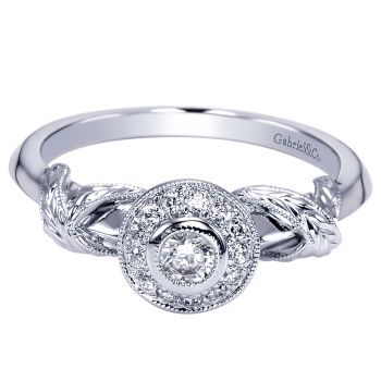 0.24 ct Pre-Set Engagement Ring
 14k White Gold Diamond Halo /ER98484W44JJ.CSD4-IGCD