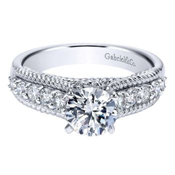 0.51 ct - Diamond Engagement Ring Set in Platinum - Straight Setting /ER3998PT3JJ-IGCD