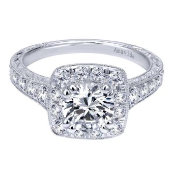 Gabriel & Co Platinum 0.66 ct Diamond Halo Engagement Ring Setting ER9829PT3JJ