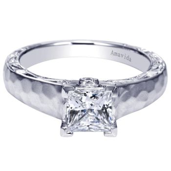 14K White Gold 0.03 ct Diamond Solitaire Engagement Ring