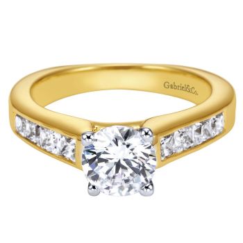 two tones engagement ring 0.75ct diamond