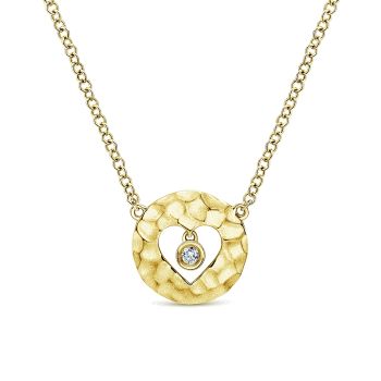 0.01 ct - Necklace
 14k Yellow Gold Diamond Heart /NK5191Y45JJ-IGCD