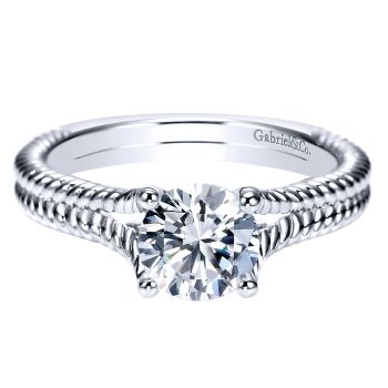 Diamond Engagement Ring - 14k White Gold Split Shank /ER8692W4JJJ-IGCD