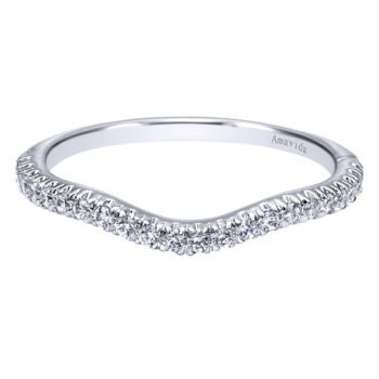 0.21 ct F-G SI Diamond Curved Wedding Band In 18K White Gold WB10467W83JJ