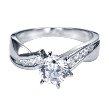 0.23ct Diamond by pass engagement ring setting 