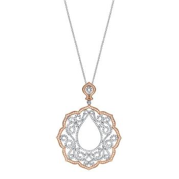18k White/pink Gold Diamond Fashion Necklace NK4203T84JJ