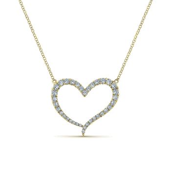 0.74 ct - Necklace
 14k Yellow Gold Diamond Heart /NK5266Y45JJ-IGCD