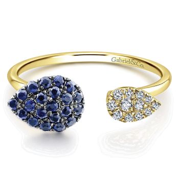 0.07 ct - Ladies' Ring
 14k Yellow Gold Diamond And Sapphire Fashion /LR51051Y45SA-IGCD