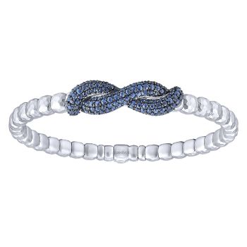 2.11 ct - Bangle
 925 Silver/stainless Steel And Sapphire /BG3921MXJSB-IGCD