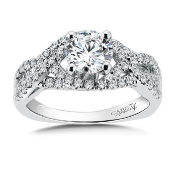 Diamond Engagement Ring Mounting in 14K White Gold with Platinum Head (.48 ct. tw.) /CR764W