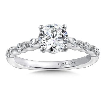 Diamond Engagement Ring Mounting in 14K White Gold with Platinum Head (.29 ct. tw.) /CR776W