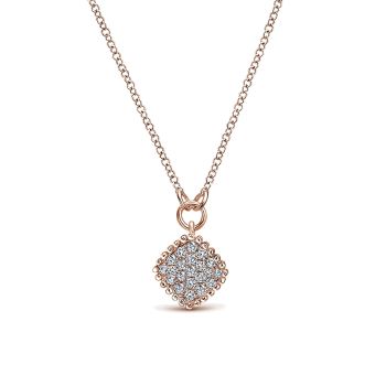 0.16 ct - Necklace
 14k Pink Gold Diamond Fashion /NK4365K45JJ-IGCD