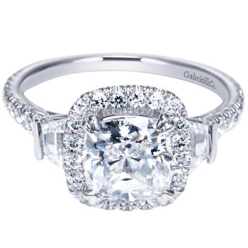 14K White Gold 0.85 ct Diamond Criss Cross Engagement Ring Setting ER9191W44JJ