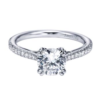 0.20 ct - Diamond Engagement Ring Set in 18k White Gold - Straight Setting /ER7205W83JJ-IGCD