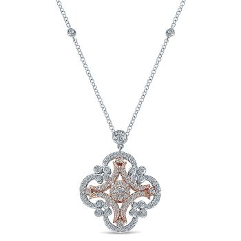 0.62 ct - Necklace
 14k White/pink Gold Diamond Fashion /NK4457T45JJ-IGCD