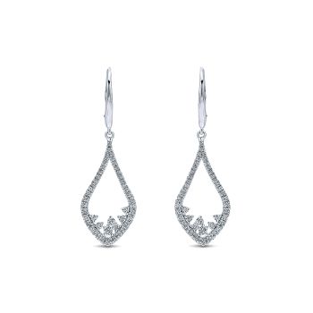 0.75 ct - Earrings
 14k White Gold Diamond Drop /EG12642W45JJ-IGCD
