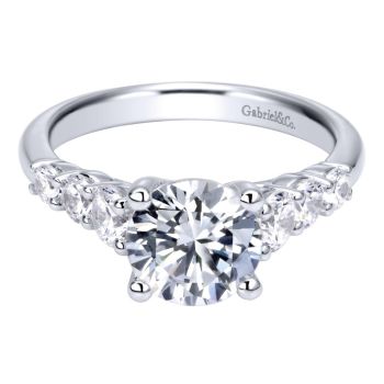 14K White Gold 0.75 ct Diamond Straight Engagement Ring Setting ER11753R6W44JJ