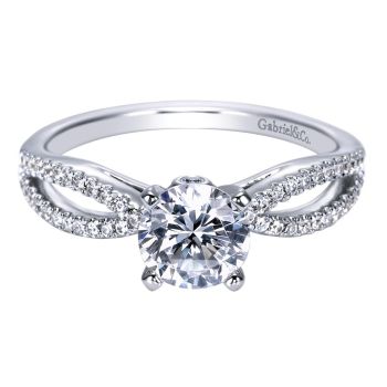 14K White Gold 0.19 ct Diamond Split Shank Engagement Ring Setting ER8129W44JJ