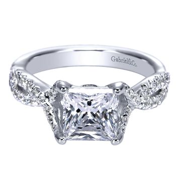 0.47 ct - Diamond Engagement Ring Set in 14k White Gold Criss Cross /ER8041W44JJ-IGCD