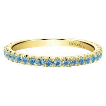 0.91 - Ladies' Ring
 14k Yellow Gold Sky Blue Topaz Stackable /LR50889Y4JLB-IGCD