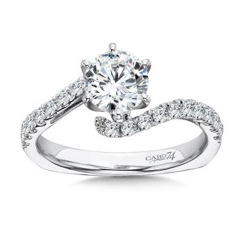 Classic Elegance Collection Diamond Criss Cross Engagement Ring in 14K White Gold with Platinum Head (0.38ct. tw.) /CR204W