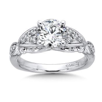 Engagement Ring With Side Stones in 14K White Gold with Platinum Head (0.25ct. tw.) /CR548W