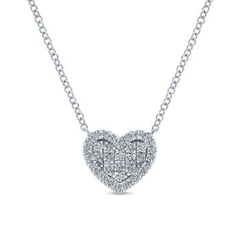 0.25 ct - Necklace
 14k White Gold Diamond Heart /NK5267W45JJ-IGCD