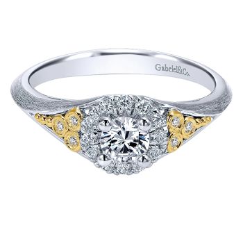 0.52 ct Pre-Set Engagement Ring
 14k Yellow/white Gold Diamond Halo /ER911500R0M44JJ.CSD4-IGCD