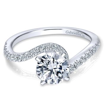 0.3 ct - Diamond Engagement Ring Set in 14K White Gold Diamond Bypass /ER7232W44JJ-IGCD