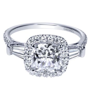 14K White Gold 0.70 ct Diamond Criss Cross Engagement Ring Setting ER9193W44JJ