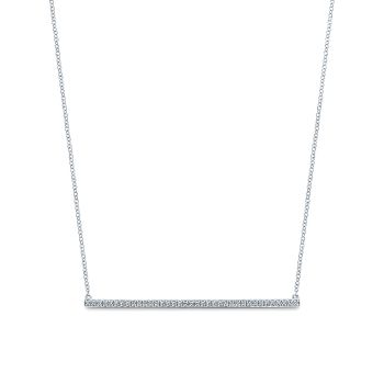 0.26 ct - Necklace
 14k White Gold Diamond Bar /NK5213W45JJ-IGCD