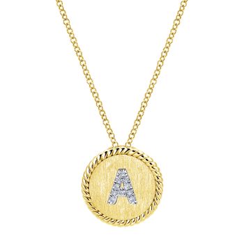 0.22 ct Diamond Letter Necklace set in 14KT Two Tone Gold NK2645A-M45JJ