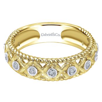 0.09 ct - Ladies' Ring
 14k Yellow/white Gold Diamond Stackable /LR5681M45JJ-IGCD