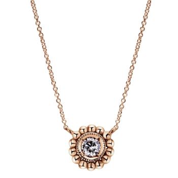 0.07 ct Diamond Fashion Necklace set in 14KT Rose Gold NK4764K45JJ