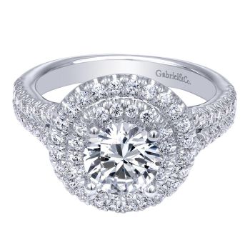 14K White Gold 0.64 ct Diamond Criss Cross Engagement Ring Setting ER10491W44JJ