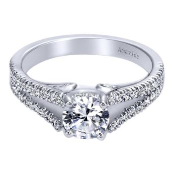 Gabriel & Co 18K White Gold 0.31 ct Diamond Split Shank Engagement Ring Setting ER6248W83JJ