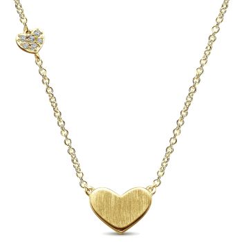 0.04 ct - Necklace
 14k Yellow Gold Diamond Heart /NK5200Y45JJ-IGCD