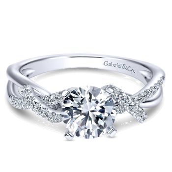 0.18 ct - Diamond Engagement Ring Set in 14k White Gold Free Form /ER7756W44JJ-IGCD