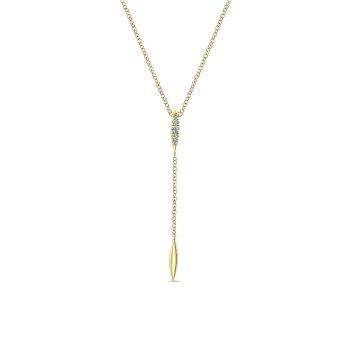 0.04 ct - Necklace
 14k Yellow Gold Diamond Y Knots /NK5435Y45JJ-IGCD