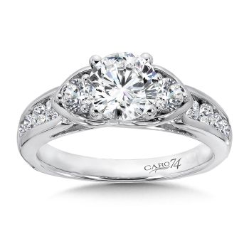3 Stone Engagement Ring in 14K White Gold with Platinum Head (0.76ct. tw.) /CR531W