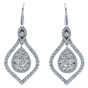 1.76 ct - Earrings
 14k White Gold Diamond Drop /EG12491W45JJ-IGCD