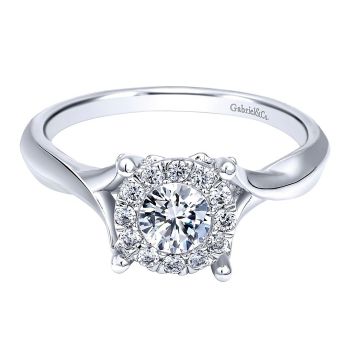 0.55 ct Pre-Set Engagement Ring-14k White Gold Diamond Criss Cross /ER910942W44JJ.CSD4-IGCD