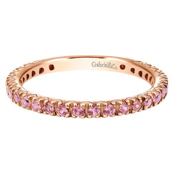 14k Pink Gold Pink Sapphire Stackable Ladies' Ring LR4573K4JPS