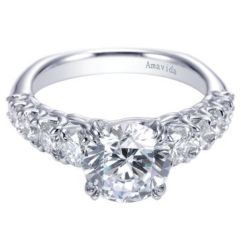 1.03 ct - Diamond Engagement Ring Set in 18k White Gold - Straight Setting /ER6172W83JJ-IGCD