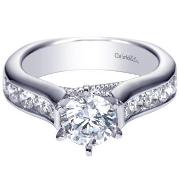 14K White Gold 0.75 ct Diamond Straight Engagement Ring Setting ER4186W44JJ