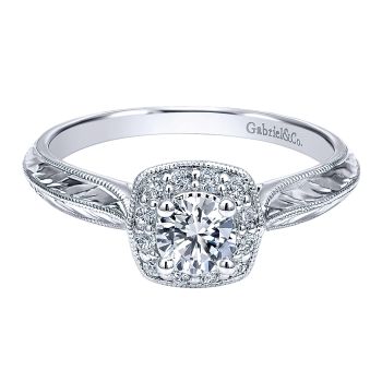 0.50 ct Pre-Set Engagement Ring
 14k White Gold Diamond Halo /ER911718R0W44JJ.CSD4-IGCD