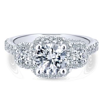 1.00 ct - 3 Stone Diamond Engagement Ring Set in 14K White Gold /ER12810R4W44JJ-IGCD